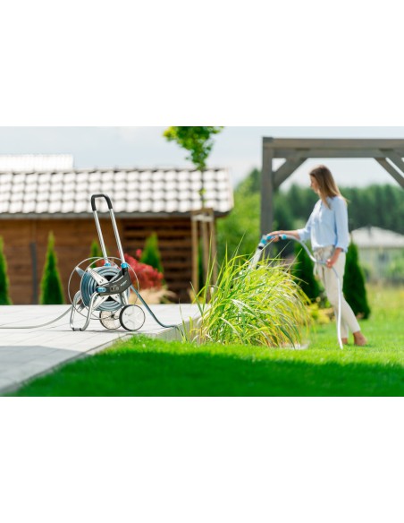 Wózek + wąż ogrodowy 1/2" 25m + zraszacz + końcówki Cellfast 5901828858857 3