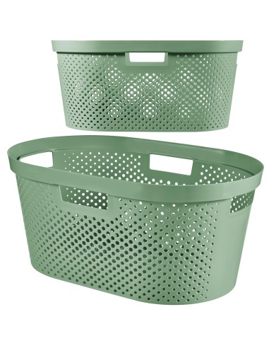 Pojemnik kosz na pranie do magla 40l zielony Curver Infinity Recycled - Kosze na pranie