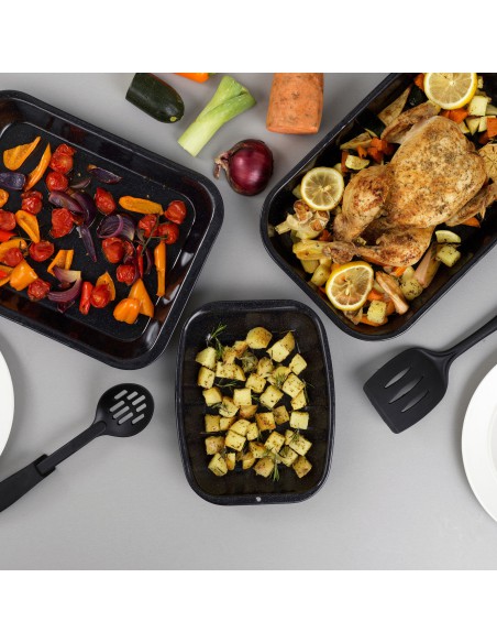 Zestaw 3 blach do pieczenia Russell Hobbs Romano 26/34/38 cm 5054061067477 2