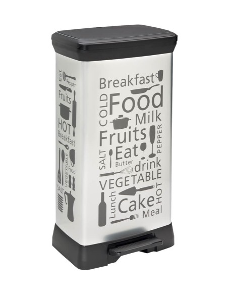 Kosz z pedałem na śmieci 50l metalizowany Curver 3253922162258 2