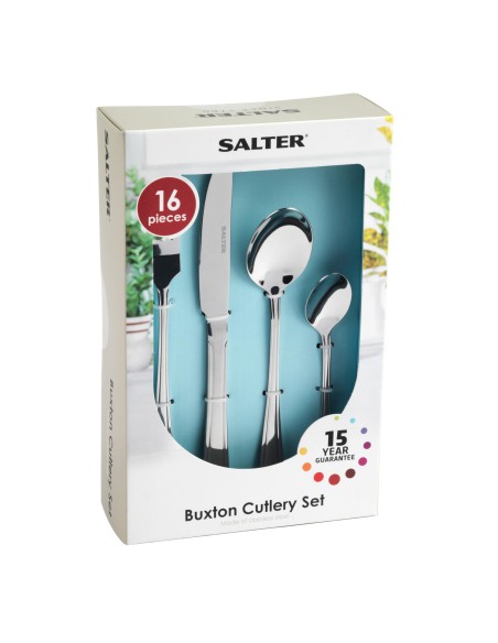 Wysokiej jakości sztućce zestaw dla 4 osób 16 elementów Salter Buxton 5054061024401 2