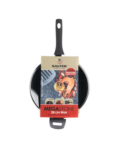 Wok nieprzywierający z pokrywką Salter Megaston Platinum 28cm 5054061173697 2