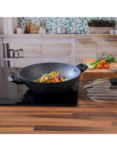 Nieprzywierający wok z pokrywką Salter Megaston Platinum 30cm - Patelnie Nieprzywierający wok z pokrywką Salter Megaston Platinum 30cm 5054061192377 3