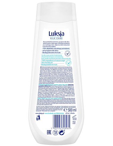 Kokosowy żel pod prysznic gardenia 500ml Luksja Silk Care 5900536348964 2