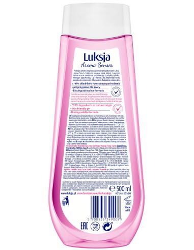 Żel piwonia pod prysznic 500ml Luksja Aroma Senses 5900536349008 2