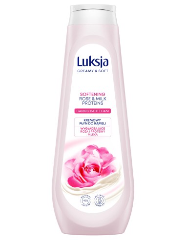 Różany płyn do kąpieli 900ml Luksja Creamy&Soft 5900536349084