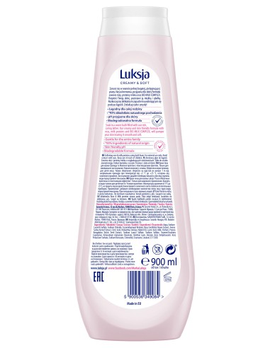 Różany płyn do kąpieli 900ml Luksja Creamy&Soft 5900536349084 2