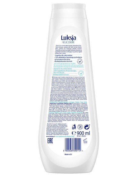 Kokosowy płyn do kąpieli 900ml Luksja Creamy&Soft 5900536349114 2