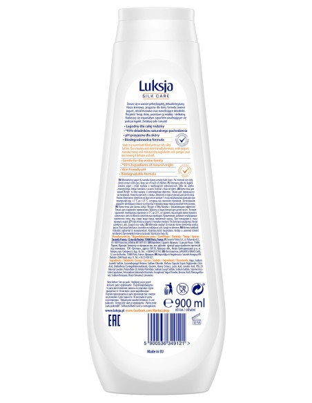 Płyn do kąpieli jogurt, miód manuka 900ml Luksja Creamy&Soft 5900536349121 2