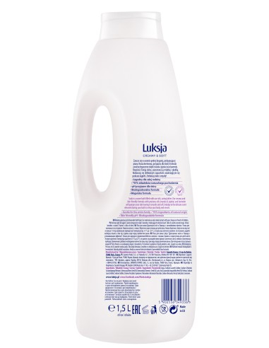 Lawendowy płyn do kąpieli 1500ml Luksja Creamy&Soft 5900536349336 2