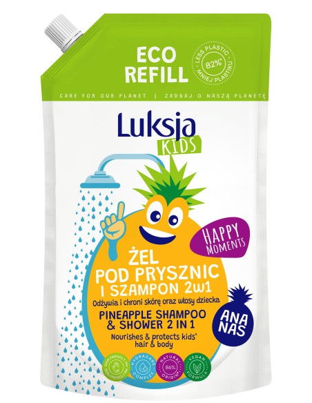 Żel 2w1 dla dzieci pod prysznic zapas 750ml Luksja Kids 5900536349497