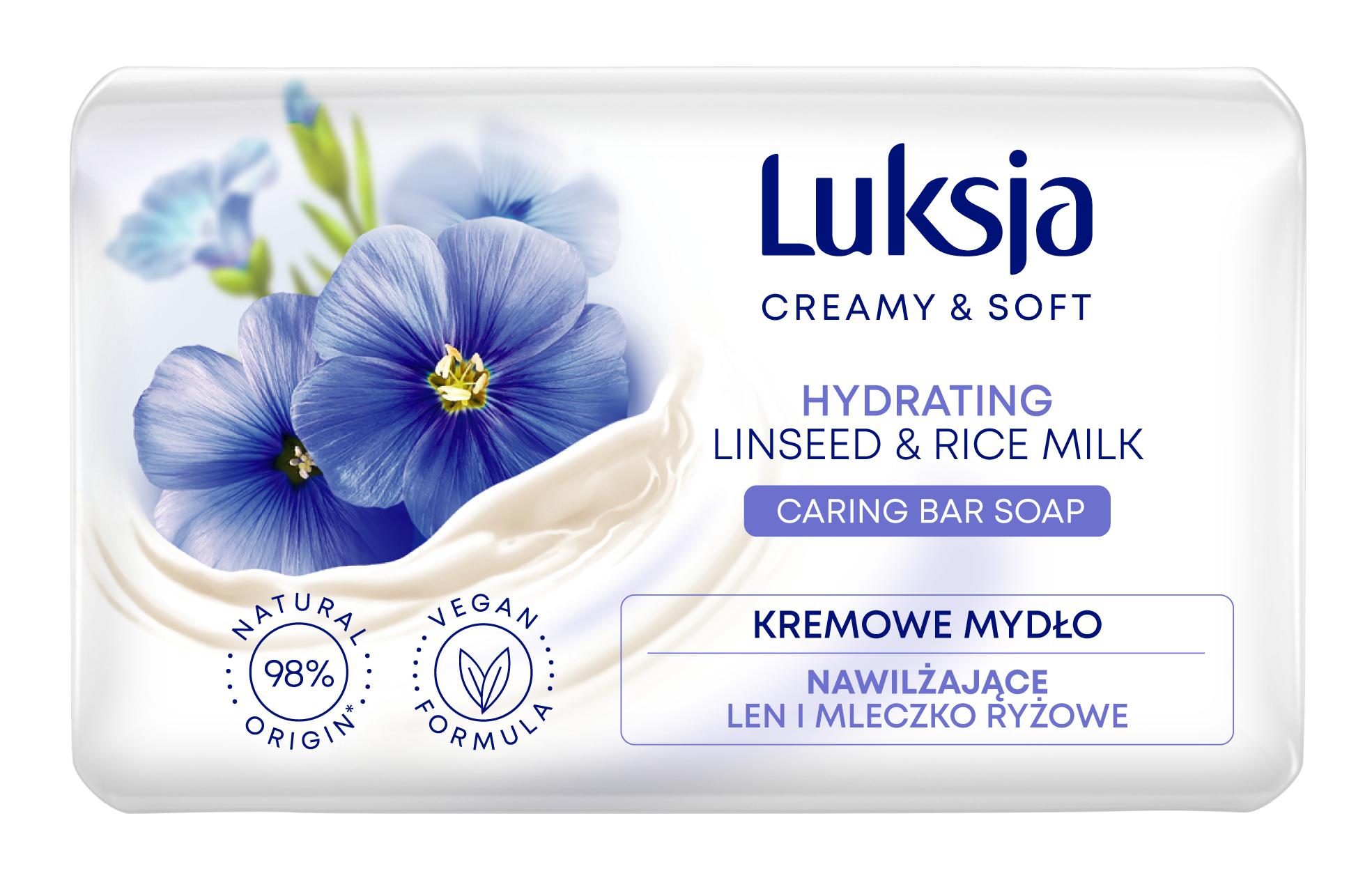 Mydło len w kostce 90g Luksja Creamy&Soft