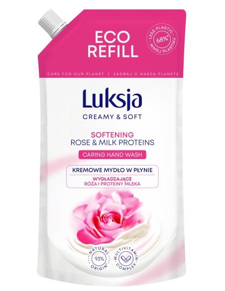 Różane mydło 400 ml w płynie Luksja Creamy&Soft 5900536349145