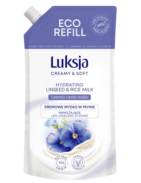 Len zapas mydło w płynie 400ml Luksja Creamy&Soft 5900536349152