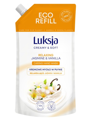 Zapas mydła jaśminowego w płynie 400ml Luksja Creamy&Soft - Żele pod prysznic