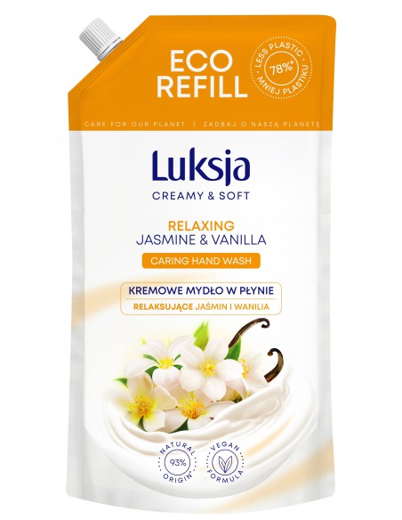 Jaśminowe mydło w płynie zapas 900ml Luksja Creamy&Soft 5900536349237