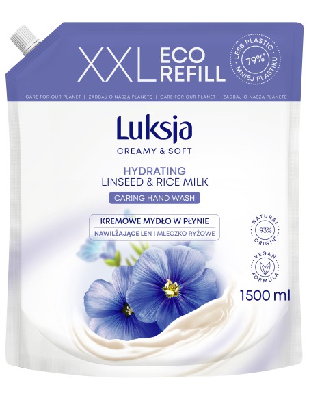 Zapas mydła len w płynie 1500ml Luksja Creamy&Soft 5900536349268