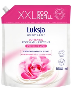 Zapas różanego mydła w płynie 1500ml Luksja Creamy&Soft 5900536349275