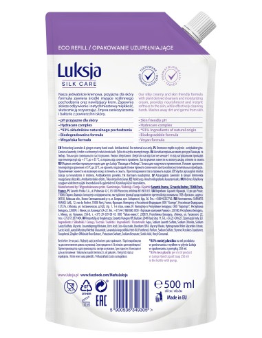 Zapas mydło w płynie lawenda i imbir 500ml Luksja Silk Care 5900536349305 2