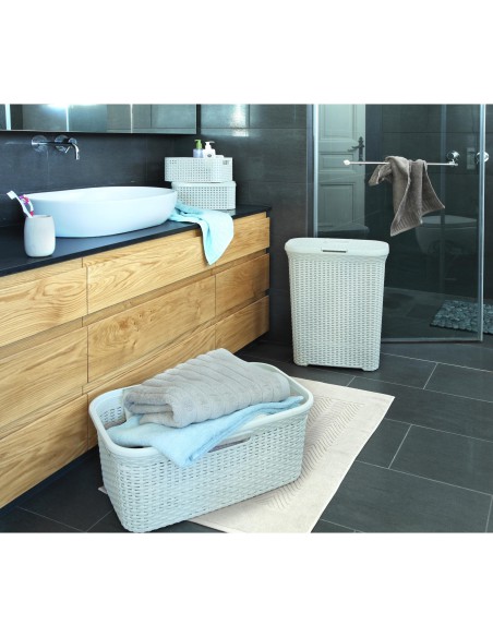Kremowy kosz na pranie Curver Rattan Style 45l 3253920708007 9