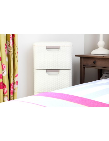 Kremowy regał z 3 szufladami 3 x 14l Curver Rattan Style 3253926604020 9