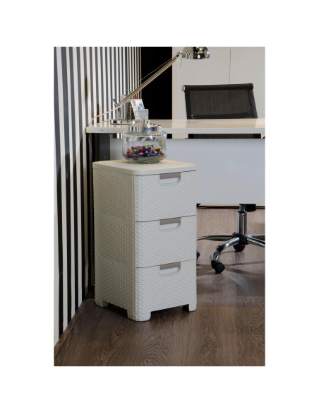 Regał 4 szuflady 4 x 14l kremowy Curver Rattan Style 3253926605010 7