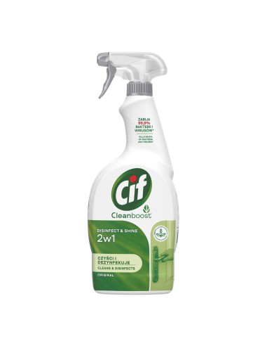 Spray do czyszczenia i dezynfekcji 750ml CIF Disinfect&Shine Original - Środki czystości do kuchni i łazienki