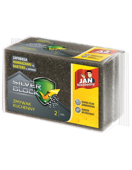 Zmywak kuchenny z jonami srebra Silver Block Jan Niezbędny 2 szt. 5900536343112