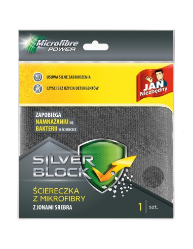 Ściereczka z mikrofibry jony srebra 1szt Jan Niezbędny Silver Block - Ścierki i ściereczki