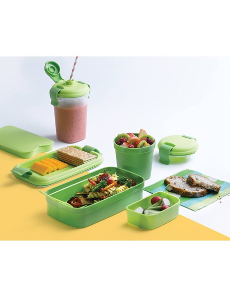 Zielony pojemnik Curver na jedzenie ze sztućcami 1,3l 3253920768018 4