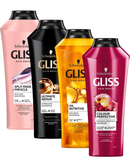 Zestaw regenerujących szamponów do włosów 4x Gliss Kur 3838824404653