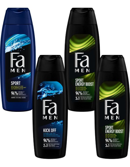 Zestaw 4 żeli pod prysznic zestaw mix męski 4x750ml Fa MEN 3838824405261