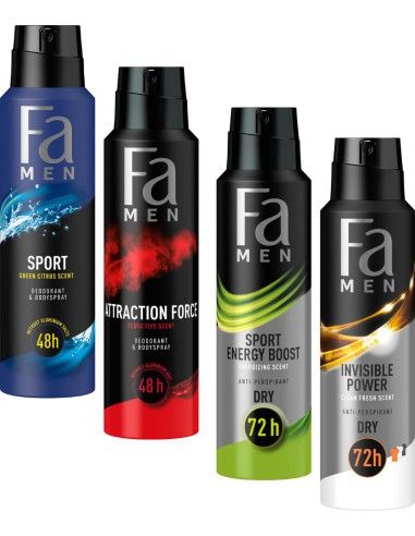 Zestaw dla mężczyzn 2x antyperspirant 150ml 2x dezodorant 150ml  Fa Men 3838824404776