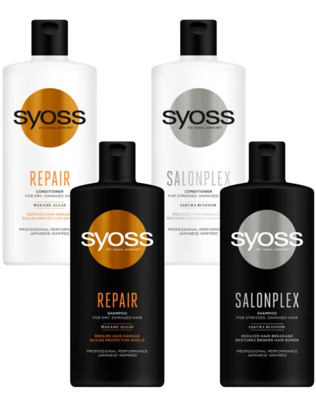 Zestaw 2 szamponów, 2 odżywek do włosów zniszczonych Syoss 3838824405308