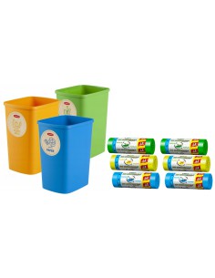 Kosze do segregowania śmieci 3x25l Curver + 2x35l worki Jan Niezbędny 3253922174411 2