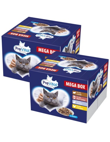 Mokra karma dla kota Smaki mięsne Mega Box Prevital 48x100 g 5999546176155