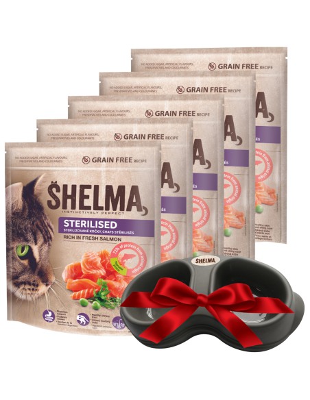Wielopak karmy dla kotów sterylizowanych bezzbożowa Shelma  5x750g 8595606405288