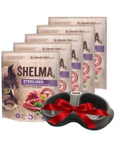 Wielopak karmy bezzbożowej dla kotów sterylizowanych Shelma 5x750g 8595606405295 2