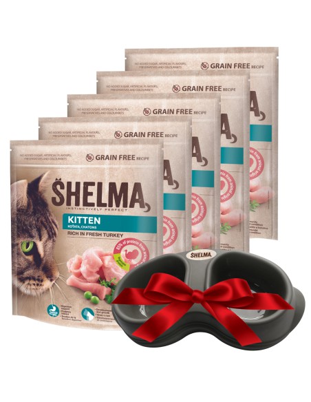 Sucha karma bezzbożowa dla kociąt Shelma Kitten 5x750g 8595606405301