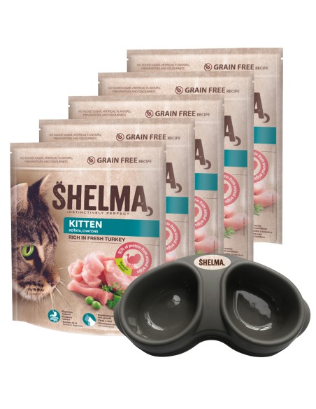 Sucha karma bezzbożowa dla kociąt Shelma Kitten 5x750g 8595606405301 3