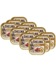 Delikatny pasztet dla kotów kaczka i kurczak Shelma Alucup 12x100g 8710558002457 2