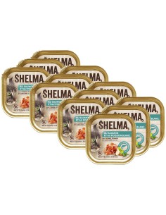 Pasztet z białą rybą i łososiem dla kotów Shelma Alucup 12x100g 8710558002471 2