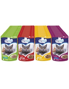 Duży zestaw mokrej karmy dla kota Mix saszetek smaki mięsne Prevital, 96x100 g 5999546172768 2