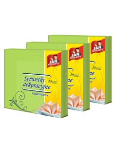 Dekoracyjne serwetki zielone 40x40cm 60szt Jan Niezbędny 5900536263793 2