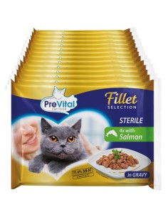 Mokra karma dla wysterylizowanych kotów fileciki 52x85g PreVital 5999566110030 2