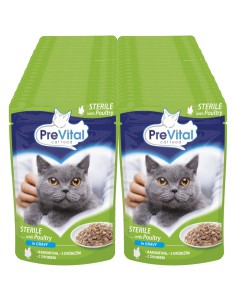 Lekkostrawna karma mokra dla kotów sterylizowanych PreVital Sterile 48x100g 5999546172768 2