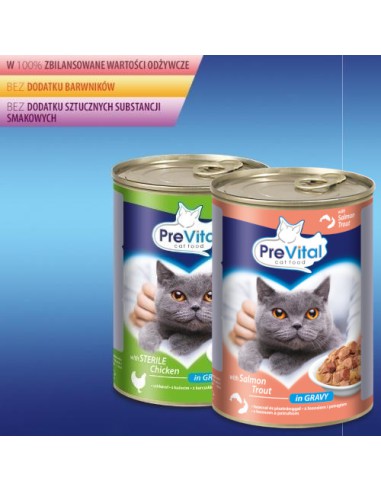 Karmy w puszce mix smaków kurczak łosoś 415g 12szt PreVital 5999566110016 4