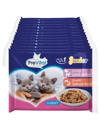 Karma mokra dla kociąt Mix smaków  52 x 100g PreVital Junior 5999566110191