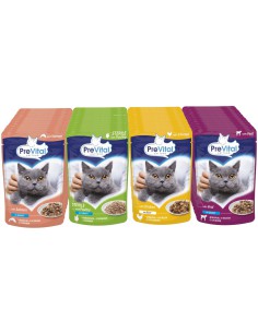 Wielopak saszetek dla kota Mix smaków mięso ryba PreVital, 48x100 g 5999546172034 2