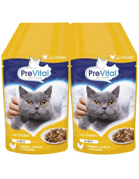 Zapas saszetek dla kotów  Mix smaków mięso ryba 96x100g PreVital 5999546172768 3